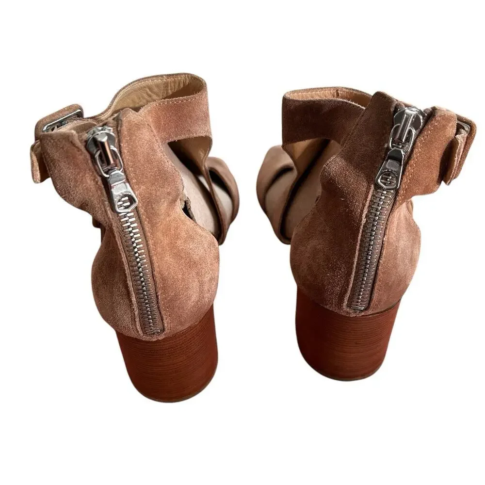 RAG & BONE Women’s Suede Open Toe Matteo Sandal Block Heel B Size 7.5 US 38 EU